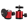 Miniatyrbilde 1 av 8: Tripod Ball Head Kamerafeste i Aluminiumlegering 360° Roterende Universal for Tripod SLR KameraRød
