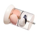 Miniatyrbillede 5 af 5: Multi Layer Powder Puff Organizer Åndbar Støvfri Øreringe Roterbar Beholder til Hjemmet, 2 Lag, Hvid