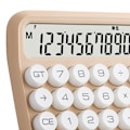 Miniatyrbillede 5 af 8: 12-cifret lommeregner med stort LCD-display, store knapper, standard mekanisk switch-lommeregner til kontor, skole, hjem, mælketefarve