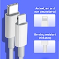 Pikkukuva 4 / 5: IPhone 12 pikalatauskaapeli USB C - Lightning -johto - 3 kpl 1,8 m MFi-sertifioitu latausjohto - Type C -portti tukee nopeaa latausta ja synkronointia iPhonelle