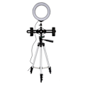 Miniatyrbillede 6 af 8: PULUZ KT3034 72 LED 24-26lm 7-14W USB Port Ring Fill Light med stativ og dobbelt telefonholder