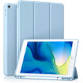 Miniatyrbild 1 av 5: iPad 10.2 tums fodral, himmelsblått slitstarkt PU-läder med flexibel TPU, smart magnetiskt stativ, trefaldigt för automatisk väckning/viloläge