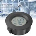 Miniatyrbilde 4 av 5: Mini digital LCD-termometer, rund form, temperatur for innendørs reptilkjæledyr (svart)