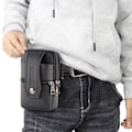 Miniatyrbillede 2 af 5: Læder mobiltelefon Fanny pack mænd bælte lodret spænde multifunktionel 6,5 \"ko læder telefon taske