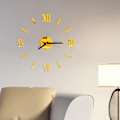 Miniatyrbild 3 av 5: Kontorsdekor Stor 3D DIY Väggklocka Ramlös Väggklocka Romerska Siffror Klocka Spegel Väggklocka för Vardagsrum Sovrum Vägg Heminredning Spegel