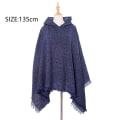 Miniatyrbilde 2 av 5: Kvinners Rutete Hette Cape Sjal Teppe Poncho Hoodie Cape Sha