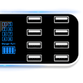 Miniatyrbilde 6 av 8: Ultrathin USB-biltelefonlader med 8 porter, direkte lading fra sigarettenneren