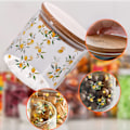 Miniatyrbild 3 av 4: Multifunktionell lufttät glasburk teförvaringsbehållare med bambulock matförvaringsburk tank för te, kaffe, örter, socker, kryddor - Citron - Set om 3 Style 1