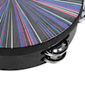 Miniatyrbillede 3 af 8: Hånd Tamburin Dobbelt Række Percussion Polyester Trommeskind Massivt Træ Instrument 8-tommer Farverige Stråler