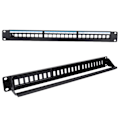 Miniatyrbilde 4 av 5: 19 tommers 24-porters monterbar data patch panel CAT6 nettverkskabel rack (moduler ikke inkludert)