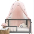 Miniatyrbilde 6 av 8: Elegant farge hjemmenett myggnetting barn seng baldakin netting barn baby soverom rosa