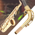 Miniatyrbillede 7 af 7: Saxofon Hals Messing til Alt Sax Bøj Rør Musikinstrument Tilbehør 2.45cm Guld