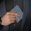 Miniatyrbild 5 av 5: Läder Herr Bifold Plånbok Slim Minimalistisk Framficka - Tunn & Snygg