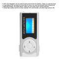 Pikkukuva 5 / 5: Kannettava urheilun MP3-taskulamppu Mini BackClip LCD-mininäyttö Musiikkisoitin(Hopea )