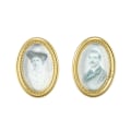 Pikkukuva 1 / 5: 2 kpl/setti nukkekoti Miniatyyri Oval Kehys Kuva Nukkekoti DIY Tarvikkeet