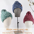 Miniatyrbilde 5 av 5: Hatt for kvinner menn vinterlue dame mansjett luer lue varm S