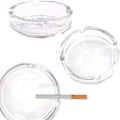 Miniatyrbild 2 av 6: Lyxiga askfat i kristall för inom- och utomhusbruk, stilrena bärbara moderna askhållare, klara, robust tung glaskonstruktion (2-pack)