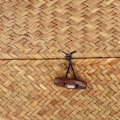 Miniatyrbillede 2 af 5: Naturlig Søgræs Opbevaringskurv, Flettet Rektangulær Hyldekurv Beholder med Låg Desktop Organizer