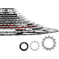 Miniatyrbild 5 av 5: Revolutionerande kassett, bred utväxling för mångsidig cykling, höghållfast stål för exceptionell styrka, optimerad för enkel installation och