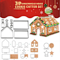 Miniatyrbild 2 av 8: Pepparkakshus Kakform Set, Rostfritt Stål DIY Bakset, Perfekta Juldesigner med Presentförpackning för Barn och Vuxna