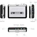 Miniatyrbild 2 av 5: Kassettband till MP3-omvandlare, kassettbandspelare Walkman USB-bandspelare från kassett till MP3, digitala filer för bärbara datorer och Mac-datorer från kassett till MP3 (svart)