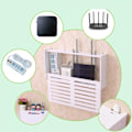 Miniatyrbild 5 av 5: Elegant Väggmonterad WiFi Router Förvaring, Massivt Trä Flytande Hylla för Organiserad Kabelhantering, Antennplats Kompatibel