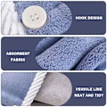 Miniatyrbillede 3 af 5: 1PCS-Hår Tørring Hætte Fortykkelse Mikrofiber Håndklæde Wrap med Knapper Absorberende Twist Brusebad (Dobbelt Lag Fortykkelse)