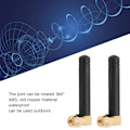 Miniatyrbilde 7 av 8: 2 stk WIFI-antenne SMA hann innernål 315MHz 3DBI vanntett 50W 360° roterbart ledd nettverksantenne albuehode