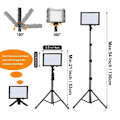 Miniatyrbild 5 av 8: Live Streaming Kit med Justerbar Färgtemperatur, 2-Delars Set, 14x9.5Cm (Panel) Dimbar Studiobelysning, Portabel Design För Innehållsskapare