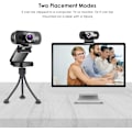 Miniatyrbild 4 av 8: Professionell webbkamera med mikrofon, Full HD 1080p videokamera för PC, stationär och bärbar dator, Plug and Play, vidvinkelkamera, brusreducering &
