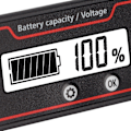 Miniatyrbild 3 av 5: Batterimätare Ljuslarm LCD-display Säker Batterikapacitet Spänningsmätare för Elfordon 12‑84V