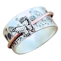 Miniatyrbilde 2 av 3: Retro Butterfly Rotating Ring - Tro på deg selv - Inspirasjon Butterfly Meditation Inspirational Ring - Morsdagsgave til kvinner
