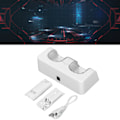 Miniatyrbillede 1 af 8: Fjernbetjeningens batterioplader med strømkabel Stabil bærbar dobbelt opladningsstation Dock til Wii Game Remote Control BatteryWhite