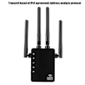 Miniatyrbild 3 av 5: AC1200 Trådlös Repeater 2.4G/5G Router 1200Mbps Signal Amplifier Extender 100–240V US-kontakt