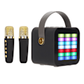 Pikkukuva 2 / 5: Lasten minikaraoke BT 5.3 LED-valaistustehosteilla Langaton Bluetooth-kaiutin 2 mikrofonilla juhliin