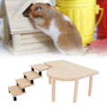 Miniatyrbillede 1 af 8: Hamster træplatform og trapper udsøgt sundt sødt kæledyr platform med stige til små kæledyr hamstere marsvin