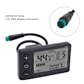 Miniatyrbillede 8 af 8: Elektrisk cykel S866 LCD-displaymåler 24V 36V 48V kontrolpanel med vandtæt stik