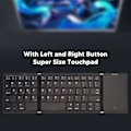 Miniatyrbild 4 av 5: 3 Folds Trådlöst Tangentbord med Touchpad Fällbart Tangentbord för Tablet PC Smartphone Inbyggt Batteri B089T