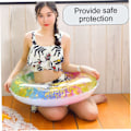 Miniatyrbild 3 av 5: Uppblåsbar Pool Float Transparent Med Regnbågsfärgade Paljetter, Konfetti Premium Badring För Oförglömliga Poolpartyn Och Strandsemestrar, Stödjer Vuxna