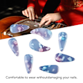 Miniatyrbild 8 av 8: 8 st Guzheng fingerpicks i silikonpolymer - delikat, smidig yta, elastisk, professionell Guzheng nagelskydd i jadestensfärg