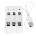 Miniatyrbilde 2 av 5: A03 Hvit ABS Miljøvennlig Høy Temperaturmotstand 3-Sporet USB-Lader Lading for Aa AAA-Batteri