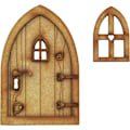 Miniatyrbild 2 av 7: Träfédörrar, Utskurna Träälvdörrar för DIY Julpyssel, Slät Yta Omålade Träfédörrar 20 st