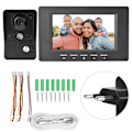 Miniatyrbild 2 av 6: 7-tums TFT LCD-videodörrtelefon Intercom Dörrklocka Kit 700TV Line Nattvision EU 100-240V