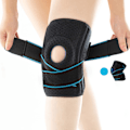 Miniatyrbild 1 av 7: Justerbart knästöd, knäskydd med patella-gelkudde för meniskskada, patella-knäskydd med sidofjäderstabilisatorer för artritlindring,