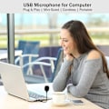 Miniatyrbild 6 av 8: Kompakt Kristallklar Röst Mini USB-Mikrofon för Bärbara och Stationära Datorer, Högupplöst Ljudmikrofon med Inbyggt USB-Ljudkort för