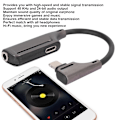 Pikkukuva 3 / 4: 2 in 1 -kuulokkeiden lataussovitin, alumiiniseosliitin, Plug and Play, 3,5 mm:n kuulokeliitäntä IOS:lle, musta