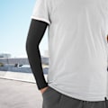 Miniatyrbillede 4 af 8: 3 stk. Elastiske ærmebeskyttere til sport, løb, armbeskyttere til solbeskyttelse UV-beskyttelse håndbeskyttelse sort L