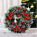 Miniatyrbillede 4 af 5: Idena 30138 - Julekrans med 10 LED varm hvid, med 6 timer