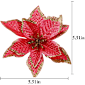 Miniatyrbild 7 av 8: Konstgjorda Julstjärneblommor, Glittrande Julgransdekorationer, Enkel Dekor Glittrig Julstjärna För Julkrans Bröllop Julgran