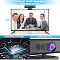 Miniatyrbild 4 av 8: Professionell webbkamera med integrerad högtalare, Full HD 1080p webbkamera för bärbara datorer, LCD-skärmar, stativ, 60 fps uppdateringsfrekvens säkerställer jämn video